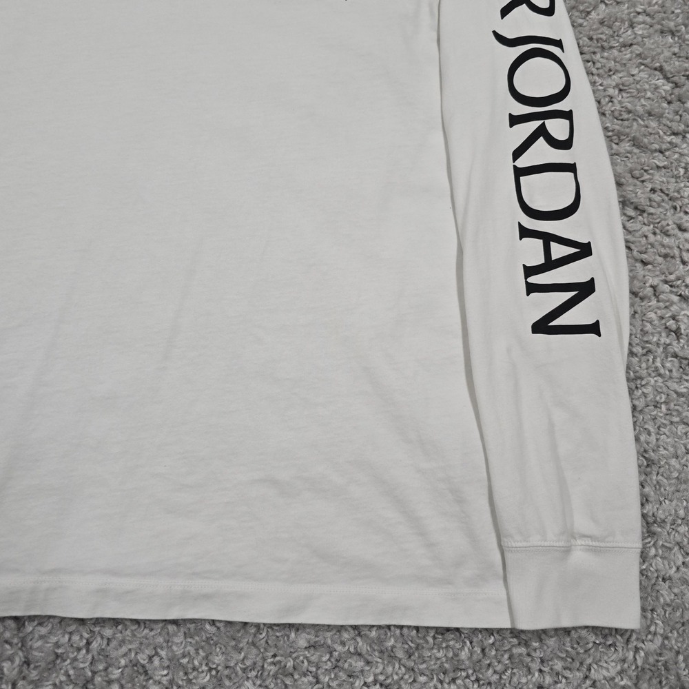Nike Jordan Mens Jumpman Long Sleeve Shirt White Large‎ Basketball Streetwear - Picture 2 of 10